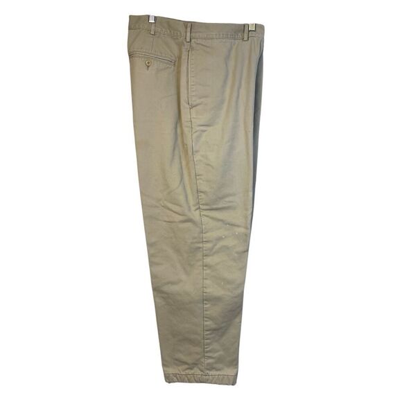 Lands End Flannel Lined Chino Pants Sz. 34 Khaki Vintage Outdoors Camping - Picture 1 of 12